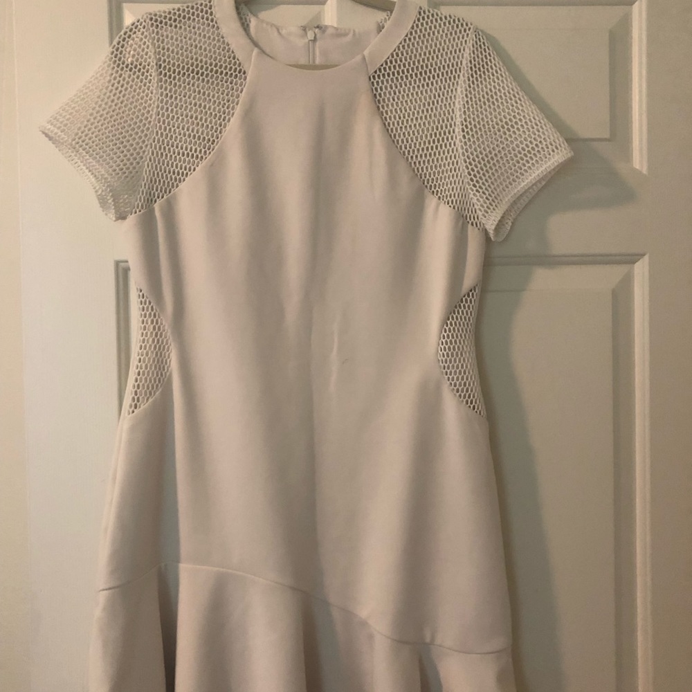 White dress with keyhole accents